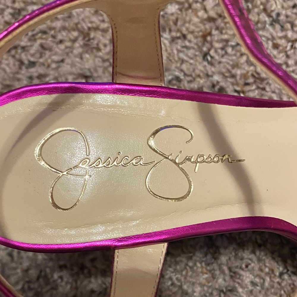 Jessica Simpson Vibrant Pink Wedge Sandals - Picture 2 of 6